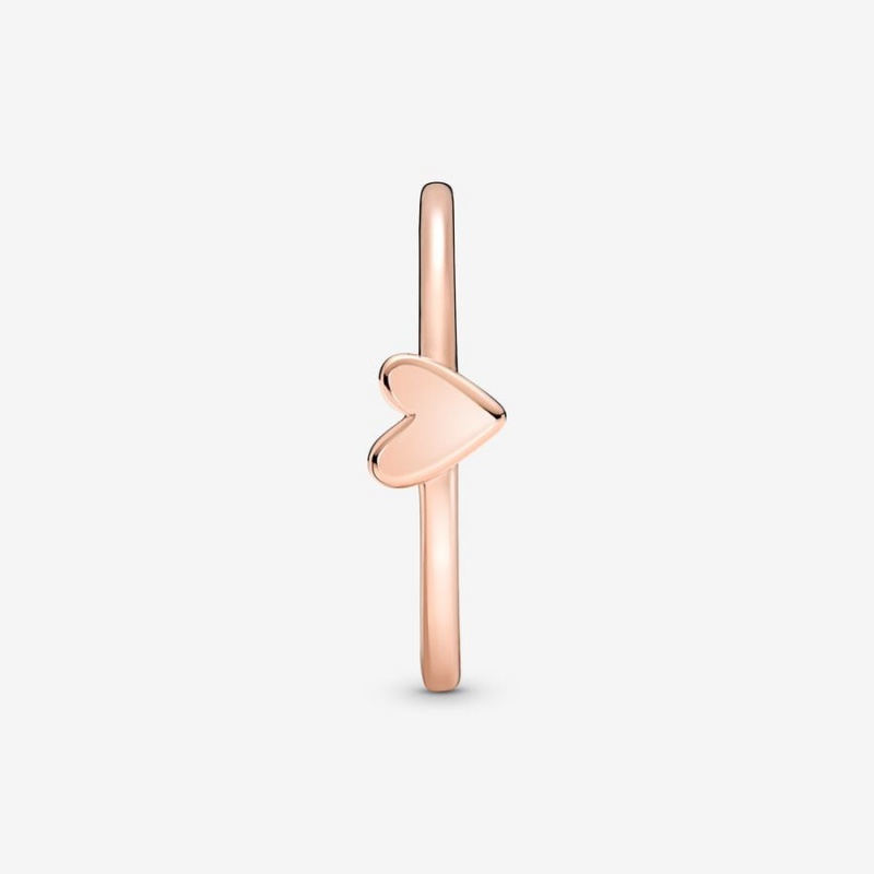 Rose Gold Plated Pandora Freehand Heart & Promise Rings | LWVT01289