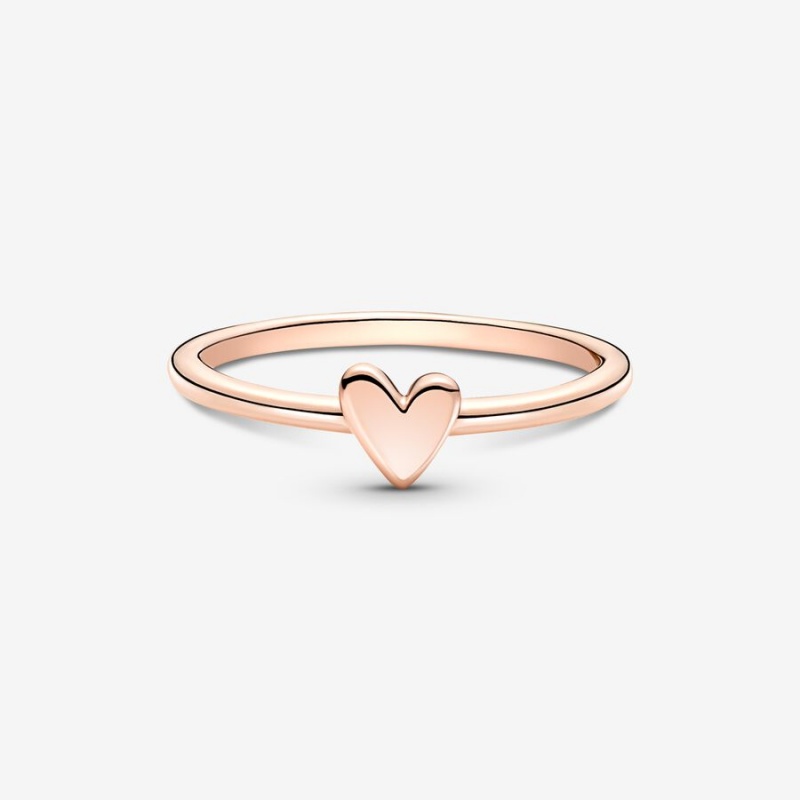 Rose Gold Plated Pandora Freehand Heart & Promise Rings | LWVT01289