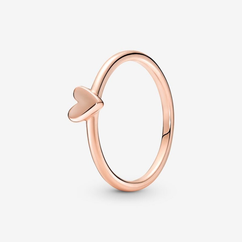 Rose Gold Plated Pandora Freehand Heart & Promise Rings | LWVT01289