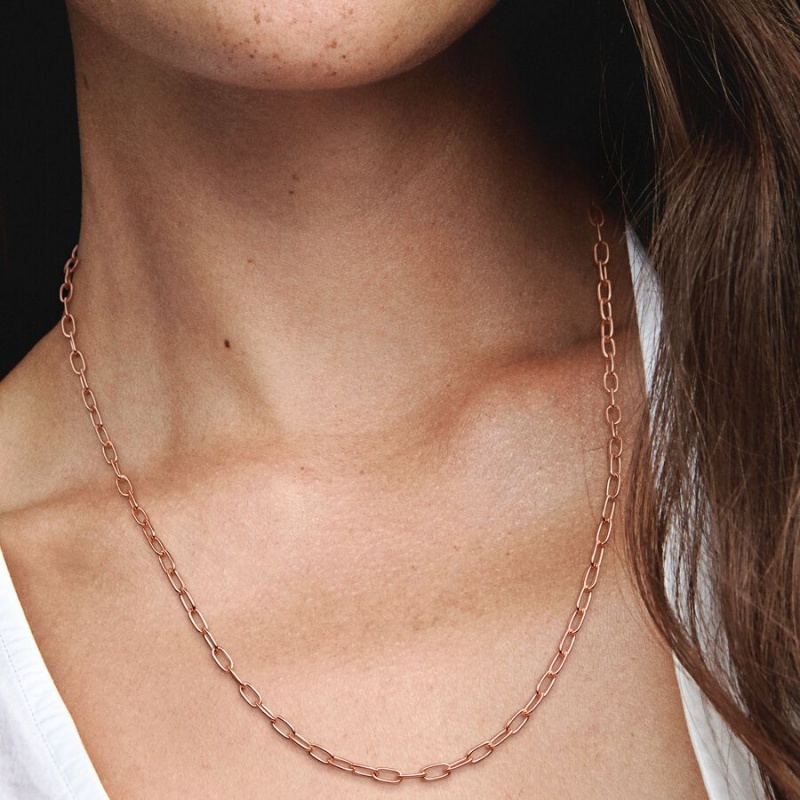 Rose Gold Plated Pandora Link Chain Necklaces | ZNLA92014