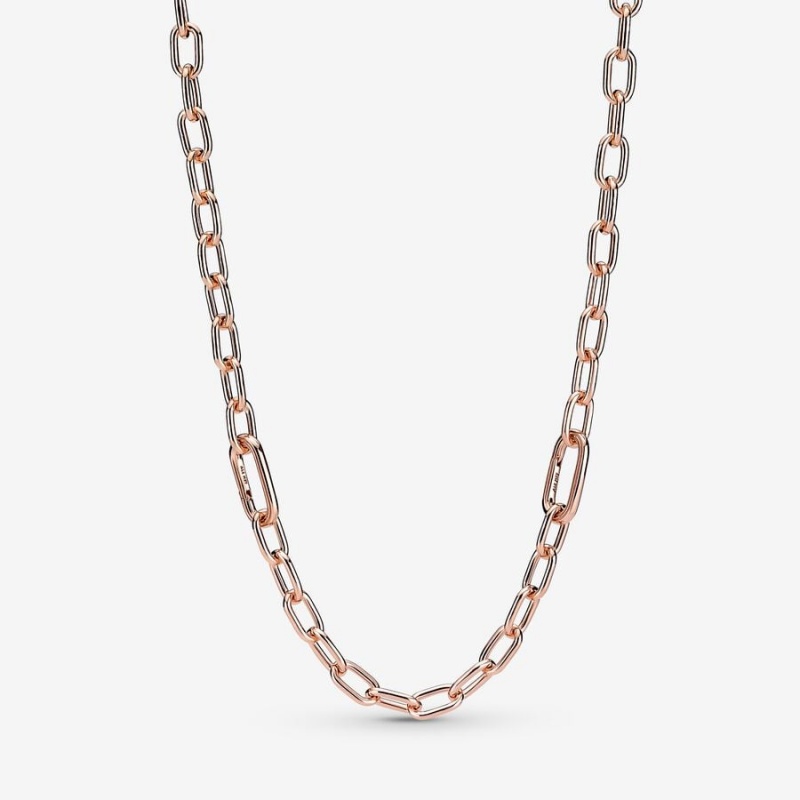 Rose Gold Plated Pandora ME Link Chain Necklaces | VYMI53249