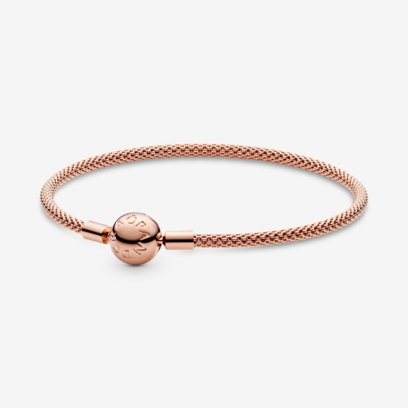 Rose Gold Plated Pandora Moments Mesh Charm Holders | CJHG08753