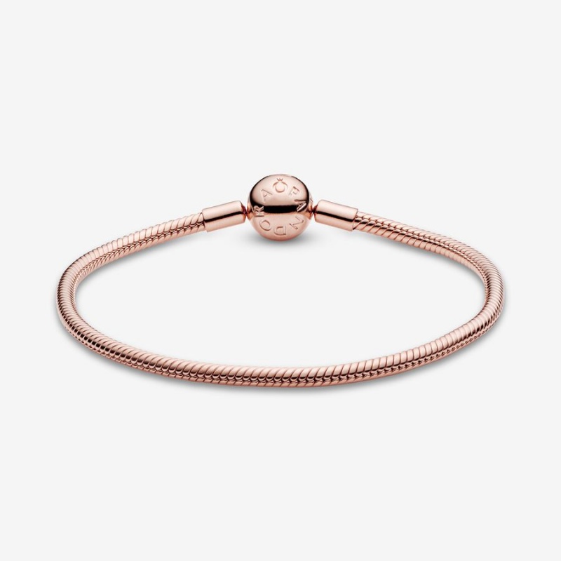 Rose Gold Plated Pandora Moments Snake Charm Bracelets | STNH14567