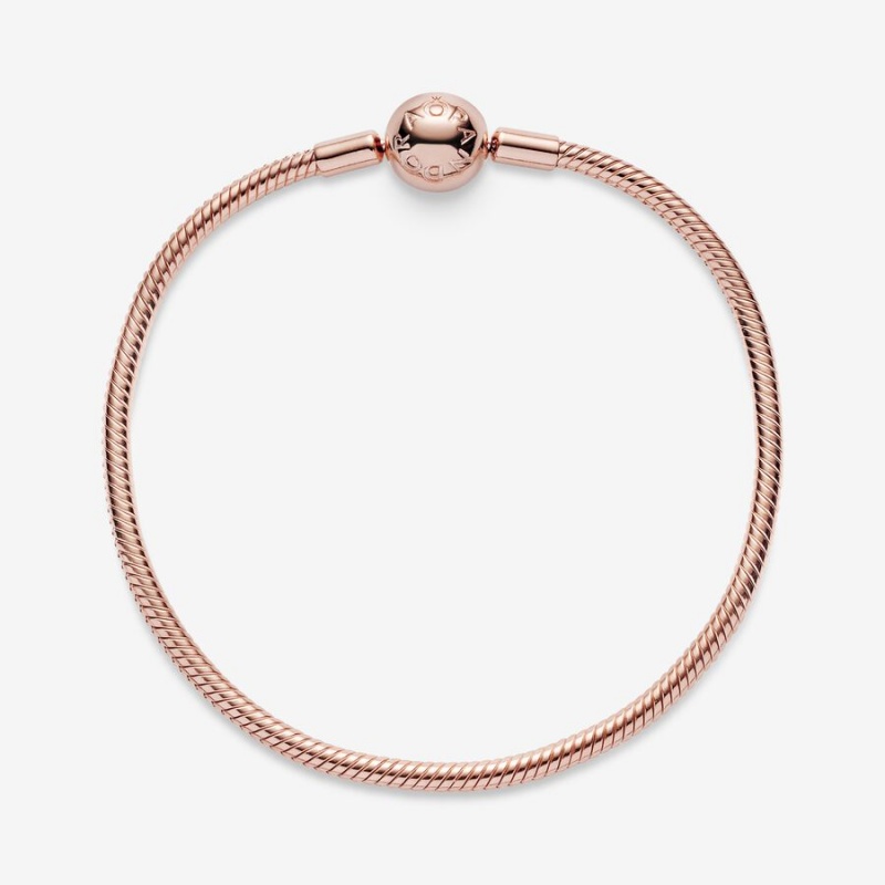 Rose Gold Plated Pandora Moments Snake Charm Bracelets | STNH14567