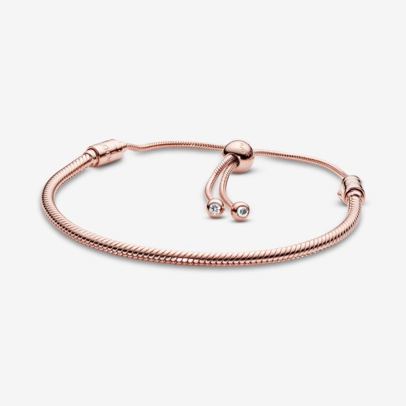 Rose Gold Plated Pandora Moments Snake Slider Charm Holders | EZFD89542