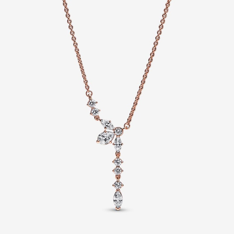 Rose Gold Plated Pandora Necklace & Earring Sets | QKET72065