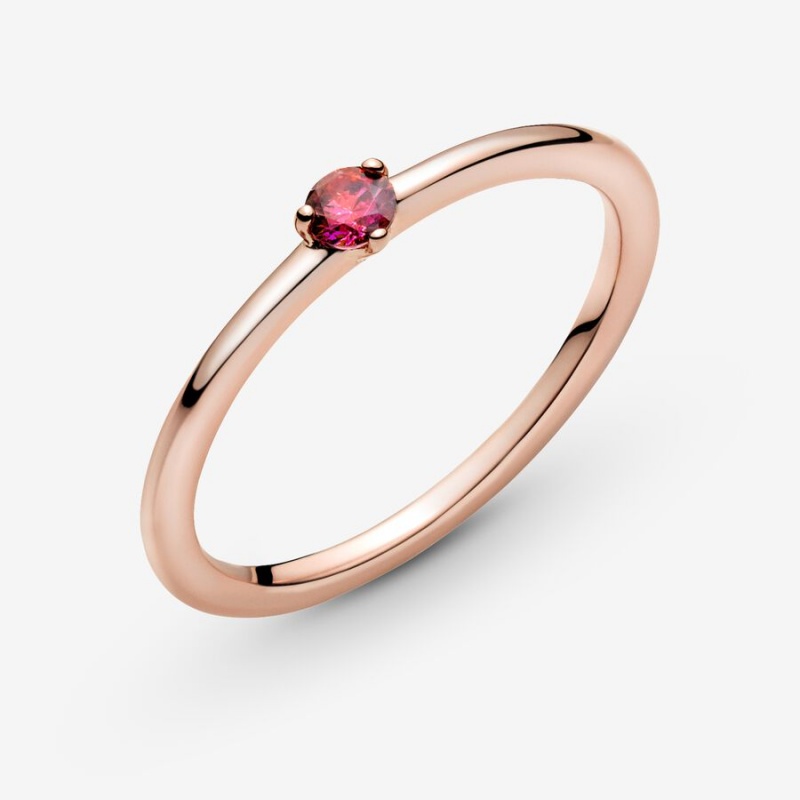 Rose Gold Plated Pandora Red Solitaire Halo & Solitaire Rings | BRMT08495