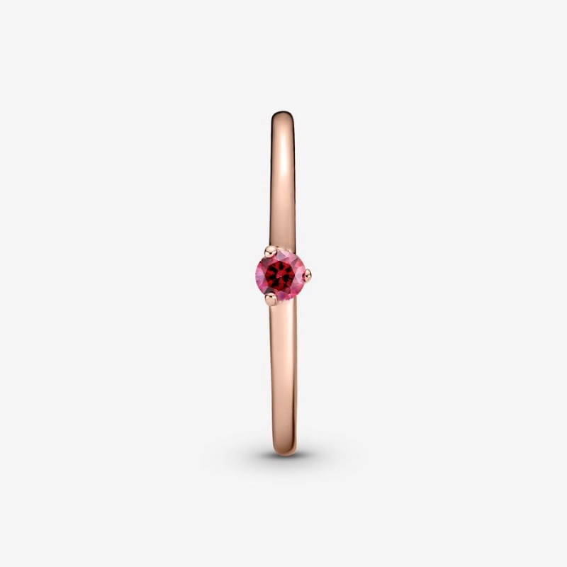 Rose Gold Plated Pandora Red Solitaire Halo & Solitaire Rings | BRMT08495