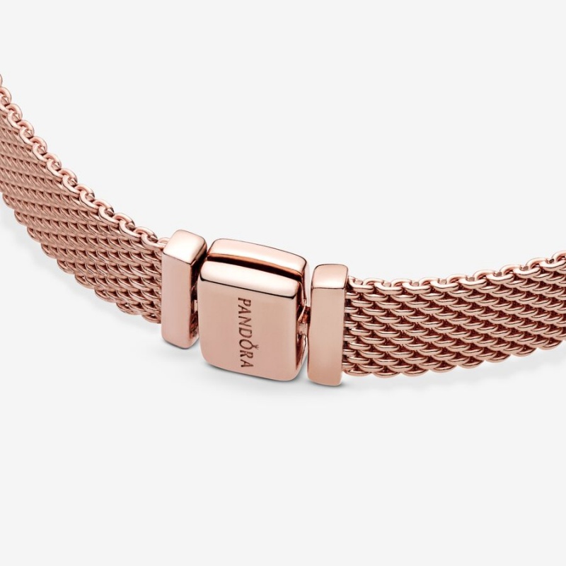 Rose Gold Plated Pandora Reflexions™ Mesh Charm Bracelets | PTFI06283