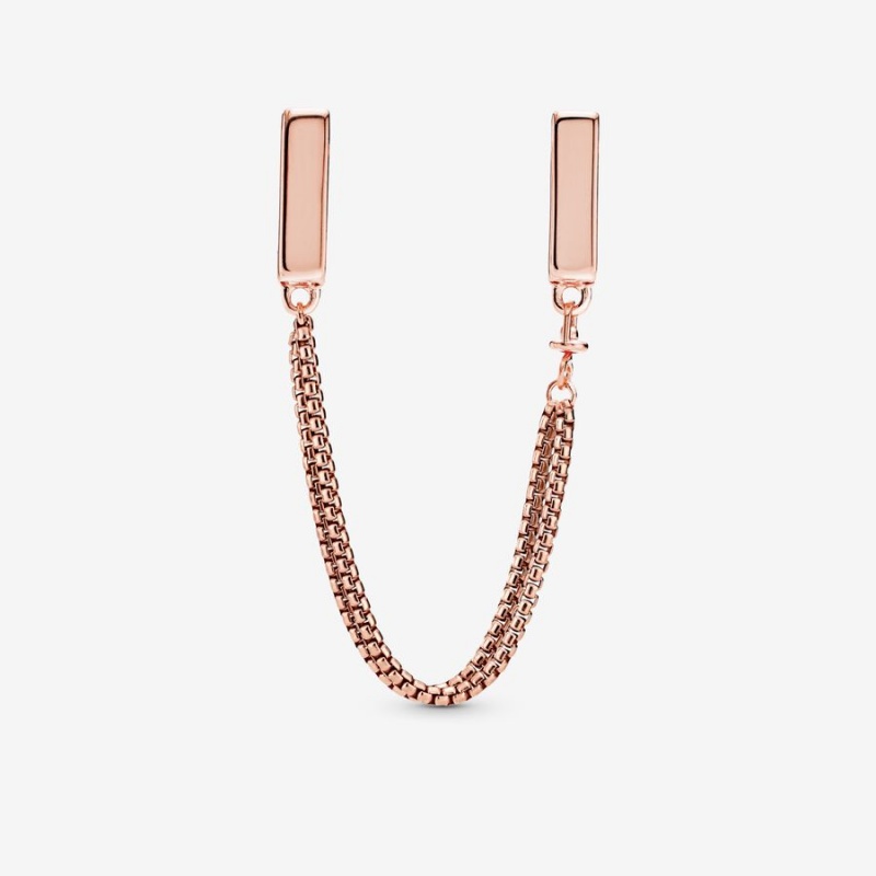 Rose Gold Plated Pandora Safety Clip Safety Chains | OPFA62971