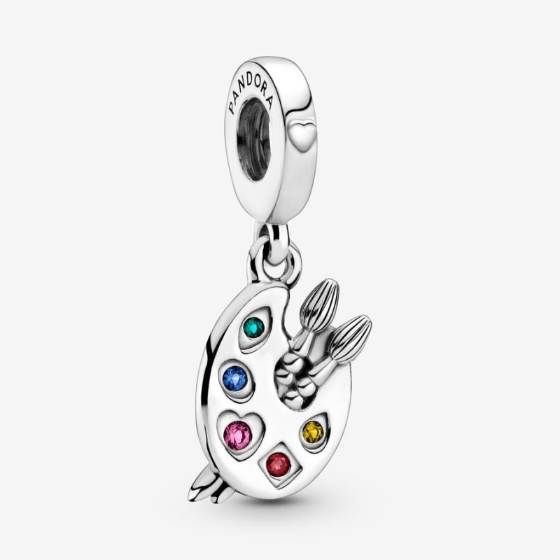 Sterling Silver Pandora Artist\'s Palette Dangle Dangle Charms | LVUS23956