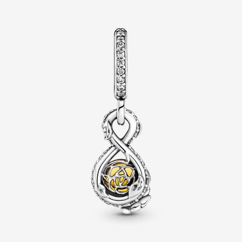 Sterling Silver Pandora Belle Infinity & Rose Flower Pendants | IOTZ81754