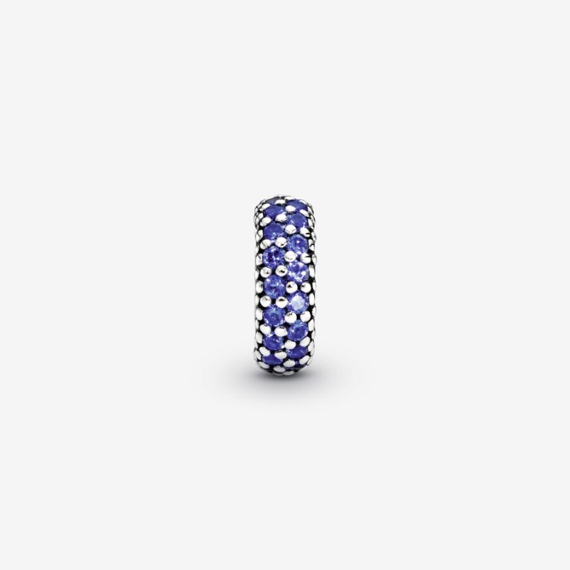 Sterling Silver Pandora Blue Sparkle Spacer Spacer Charms | IOFJ58720