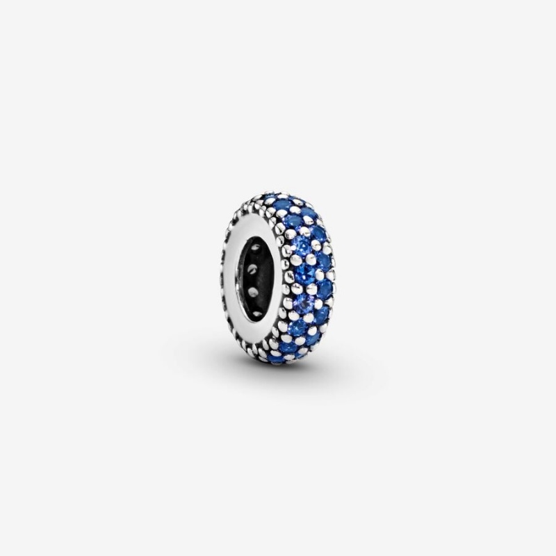 Sterling Silver Pandora Blue Sparkle Spacer Spacer Charms | IOFJ58720