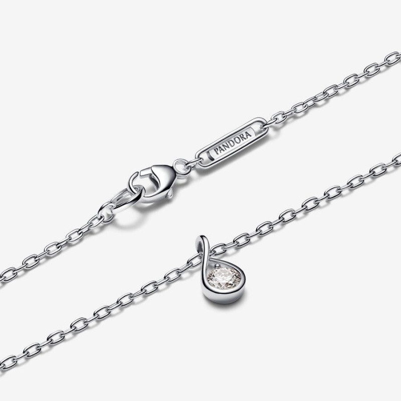 Sterling Silver Pandora Brilliance 0.15 ct tw Necklaces | XBNI01569