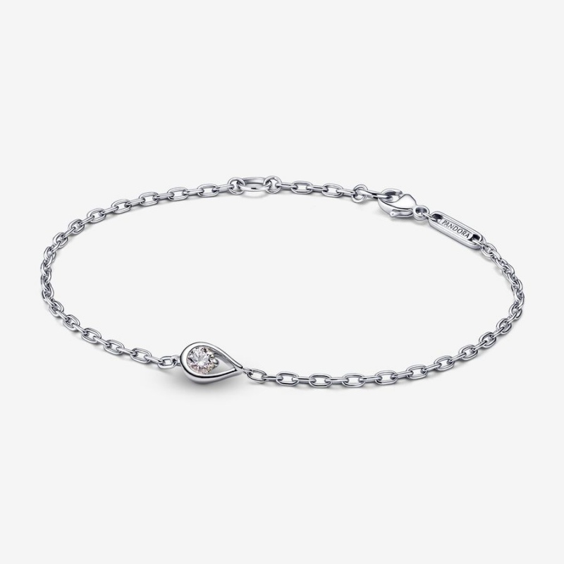 Sterling Silver Pandora Brilliance 0.15 ct tw Lab-Created Diamond Bracelets | XUEH18263