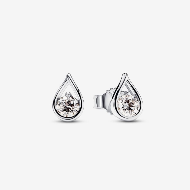 Sterling Silver Pandora Brilliance 0.20 ct tw Stud Lab-Created Diamond Earrings | OKNF56319