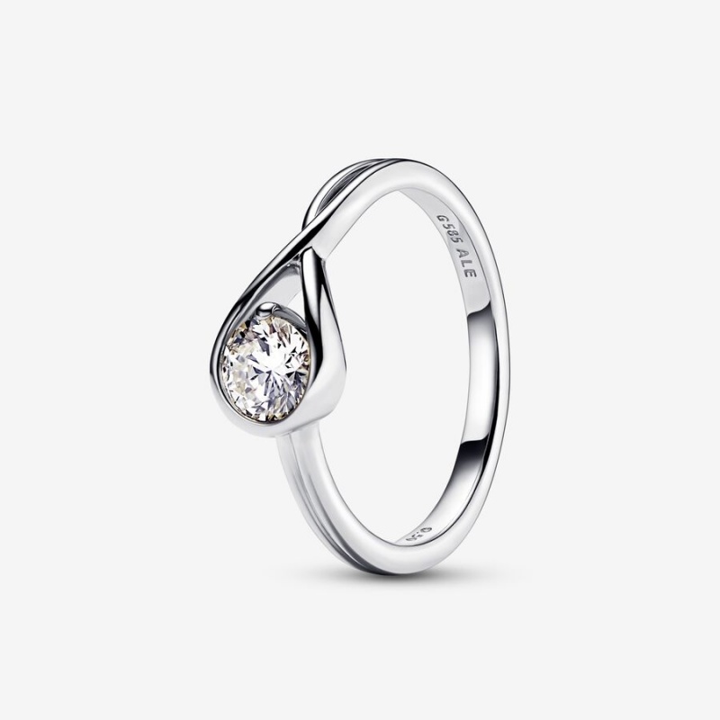 Sterling Silver Pandora Brilliance 0.50 ct tw Rings | XIUW57463