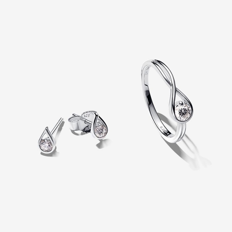 Sterling Silver Pandora Brilliance 0.50 ct tw Double Lab-created Diamond Styled Sets | PIBV81649