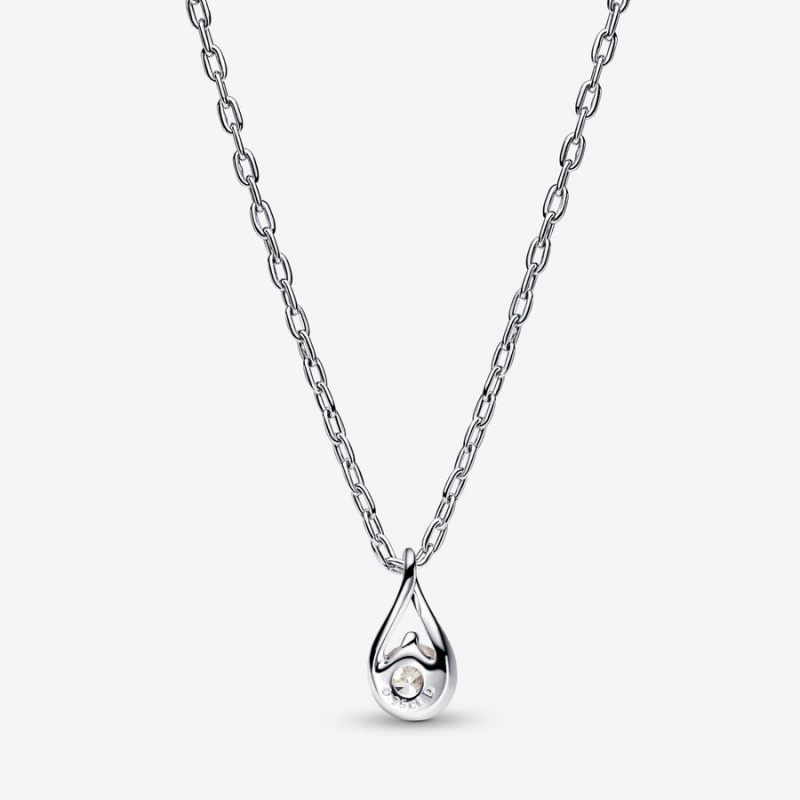 Sterling Silver Pandora Brilliance Lab-created 0.25 ct tw Diamond Lab-Created Diamond Necklaces | XIOV48762