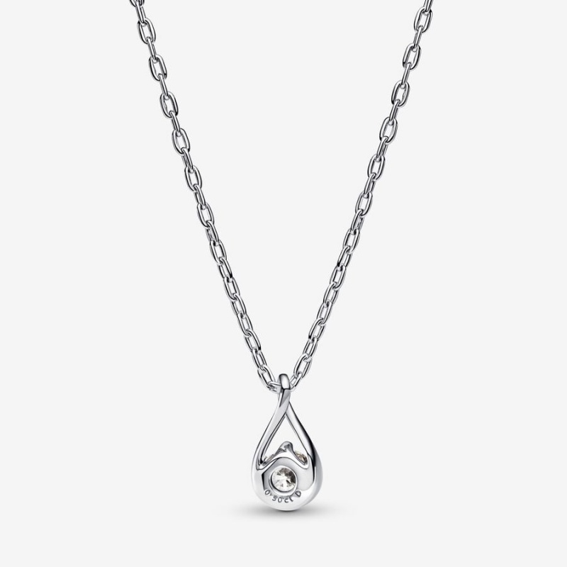 Sterling Silver Pandora Brilliance Lab-created 0.50 ct tw Diamond Lab-Created Diamond Necklaces | UOFK13697