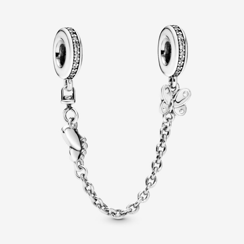 Sterling Silver Pandora Butterfly Safety Safety Chains | ZALO54038