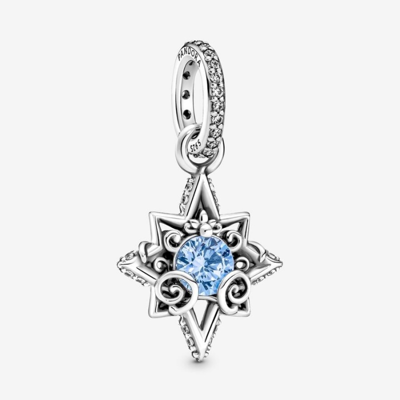 Sterling Silver Pandora Cinderella Blue Star Pendants | KEAQ08467