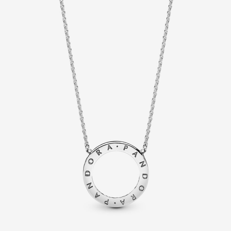 Sterling Silver Pandora Circle of Sparkle Chain Necklaces | VZPB37168