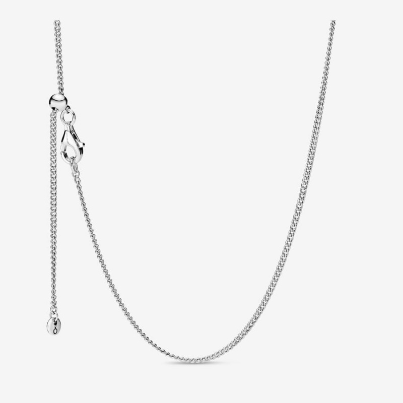 Sterling Silver Pandora Curb Chain Necklaces | ZVDX54913