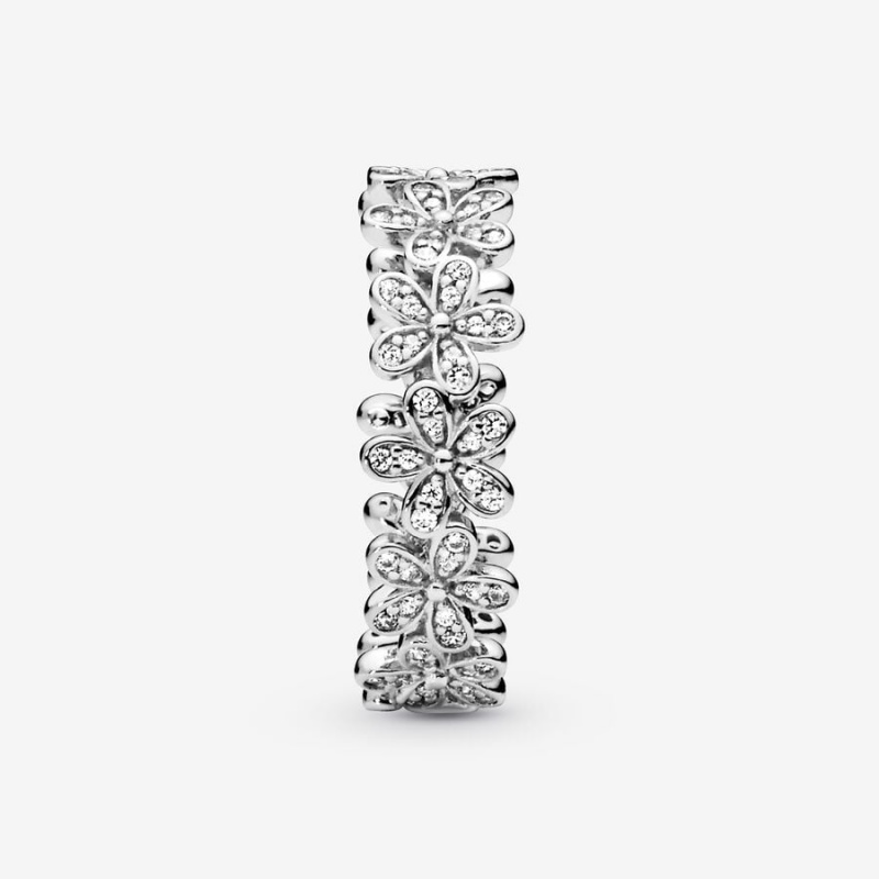 Sterling Silver Pandora Daisy Flower Band Rings | PYGB03612