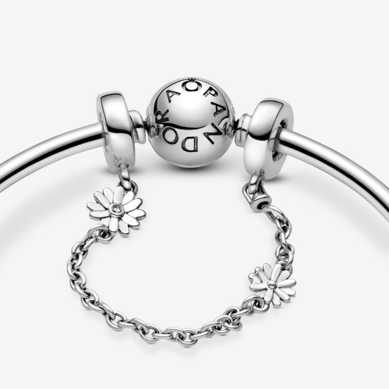 Sterling Silver Pandora Daisy Flower Safety Safety Chains | GUDB53486