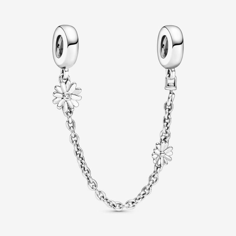 Sterling Silver Pandora Daisy Flower Safety Safety Chains | GUDB53486