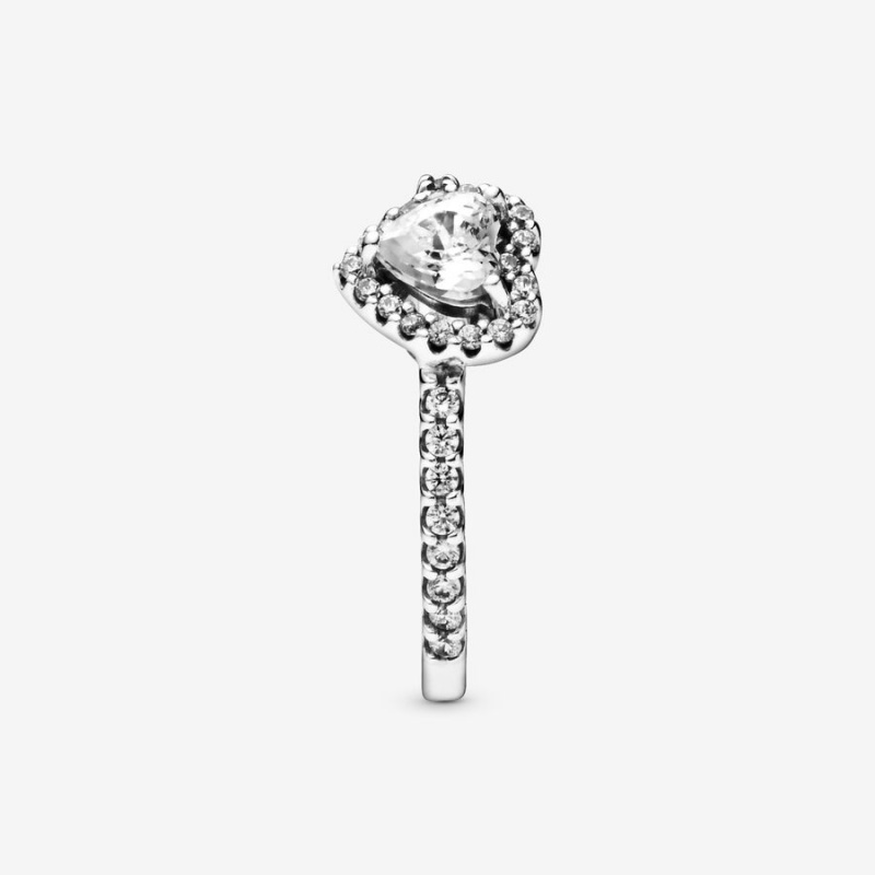 Sterling Silver Pandora Elevated Halo & Solitaire Rings | WQAY29380