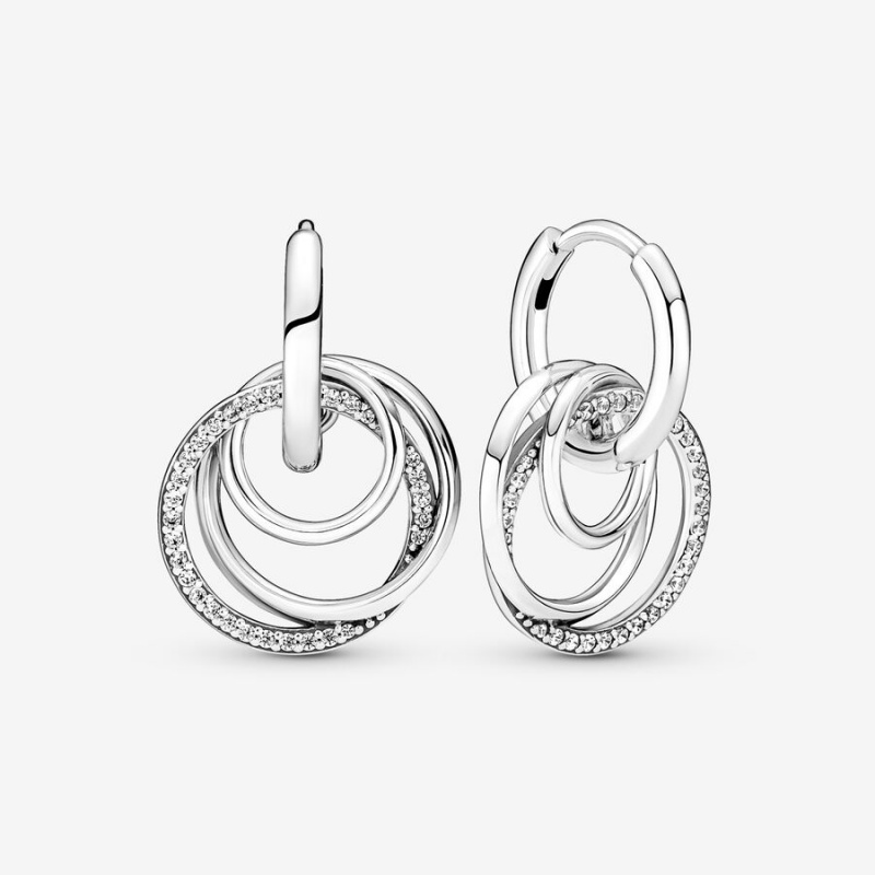 Sterling Silver Pandora Family Always Encircled Hoop Earrings | NSFO31860