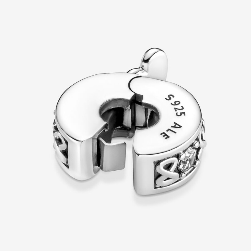 Sterling Silver Pandora Family Always Pavé Clip Clips | SCZK96485