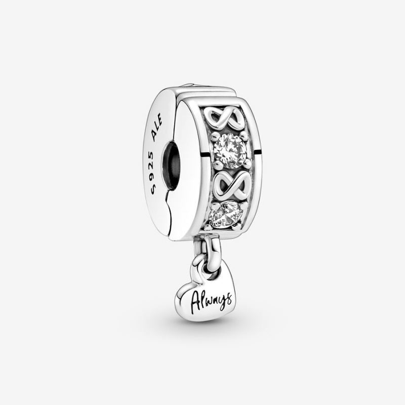 Sterling Silver Pandora Family Always Pavé Clip Clips | SCZK96485