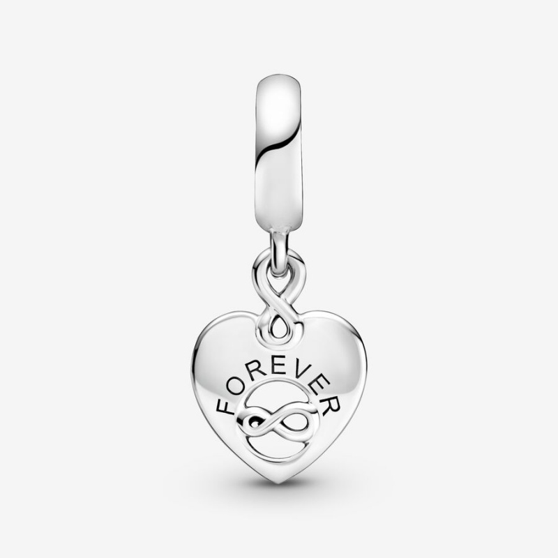 Sterling Silver Pandora Friends Forever Heart Dangle Dangle Charms | VZQL02561