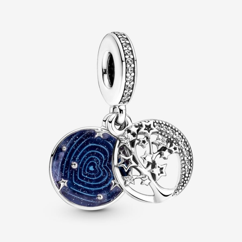 Sterling Silver Pandora Galaxy Moon Set, 19 Charm Holders | RVPK70849