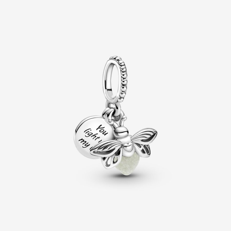 Sterling Silver Pandora Glow-in-the-dark Firefly Dangle Dangle Charms | JKAH25917