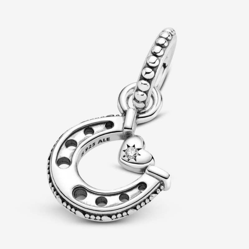 Sterling Silver Pandora Good Luck Horseshoe Dangle Dangle Charms | OTRV98467