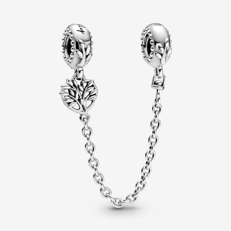 Sterling Silver Pandora Heart Family Tree Safety Safety Chains | FLGU17890