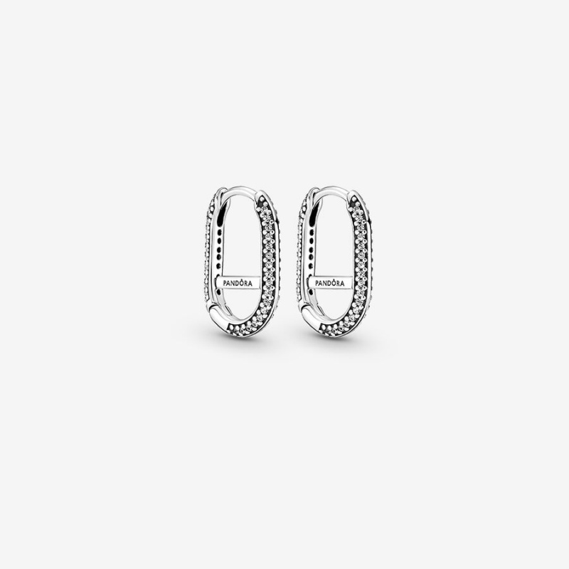 Sterling Silver Pandora Hoop Earrings | RELW50386