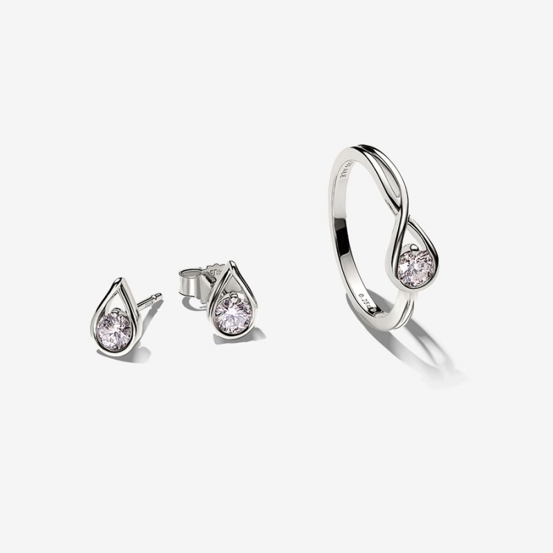 Sterling Silver Pandora Lab-created Diamond Styled Sets | ELDK58264