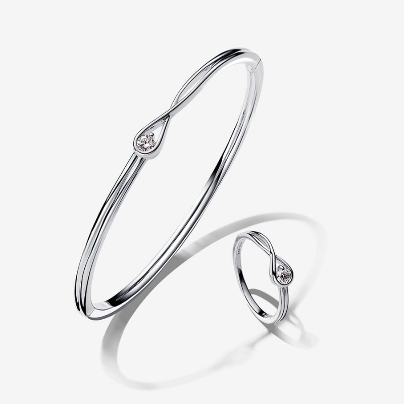 Sterling Silver Pandora Lab-created Diamond Styled Sets | HKUP08416