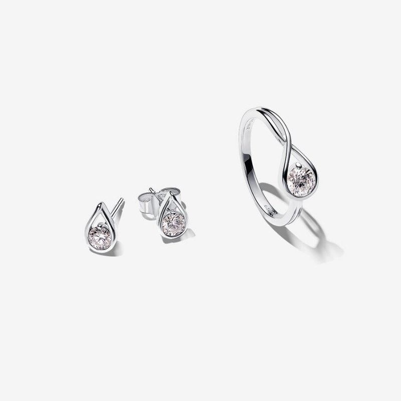 Sterling Silver Pandora Lab-created Diamond Styled Sets | ORBT71986