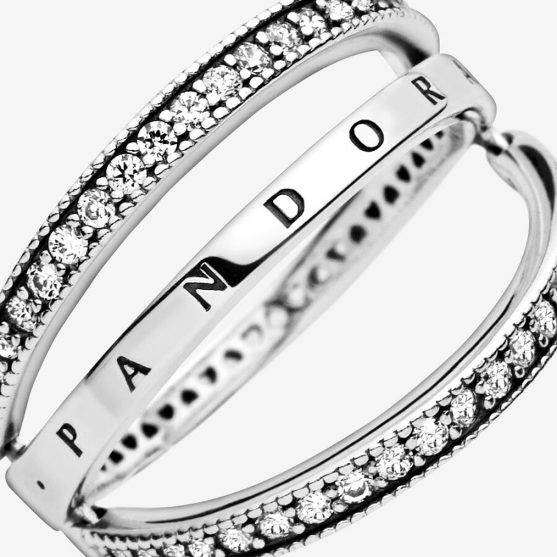 Sterling Silver Pandora Logo ands Heart & Promise Rings | IFAP46231