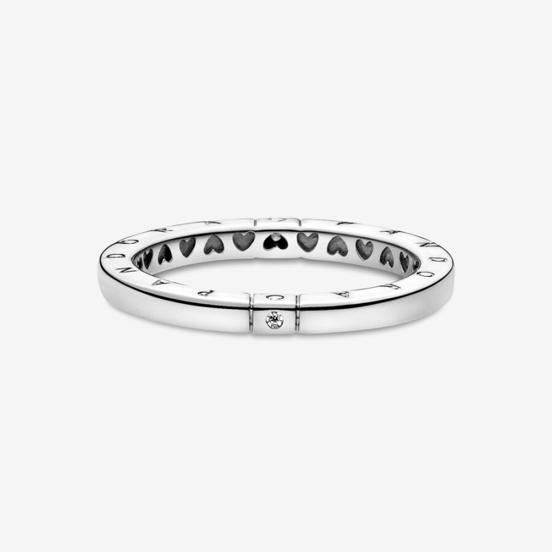 Sterling Silver Pandora Logo &s Stackable Rings | YWOH39684