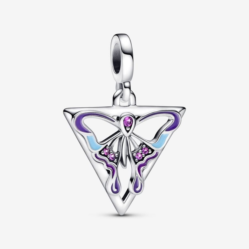 Sterling Silver Pandora ME Butterfly Medallion Pendants | RQTN41027