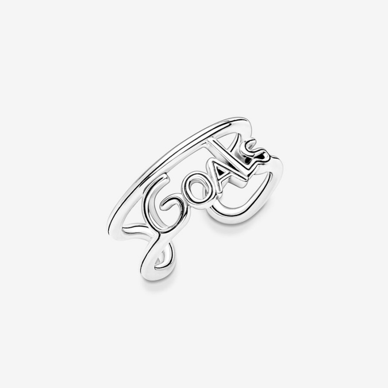 Sterling Silver Pandora ME Goals Open Statement Rings | TIYU35812