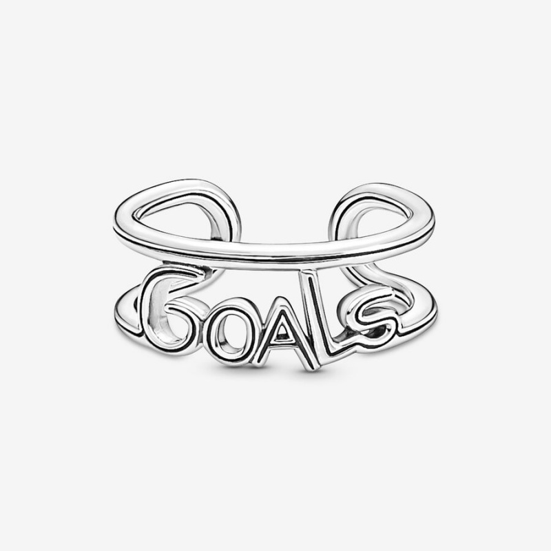 Sterling Silver Pandora ME Goals Open Statement Rings | TIYU35812